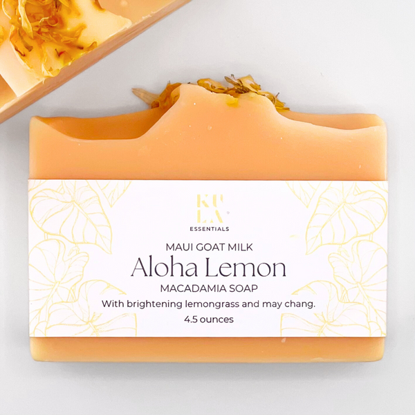Macadamia Goat Milk Soap - Aloha Lemon, Made on Maui – Kula Essentials