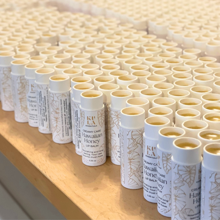 Hawaiian Honey lip balms freshly poured