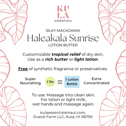 Silky Macadamia Lotion Butter - Haleakala Sunrise